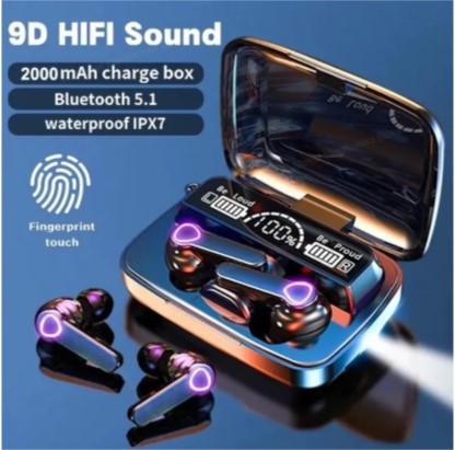 M19 Earbuds TWS Earphone Intelligente Touch Control Wireless Bluetooth 5.1 Headphones Waterproof LED Display With Microphone.