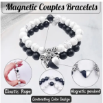Silicone & Magnetic Alloy Heart and Astronaut Couple Bracelet Set for Him and Her – All Season Romantic Gift for Girlfriend and Boyfriend