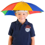 Head Umbrella Hat, Hands-Free for Kids & Adults, Clear Protection for Rain & Sun